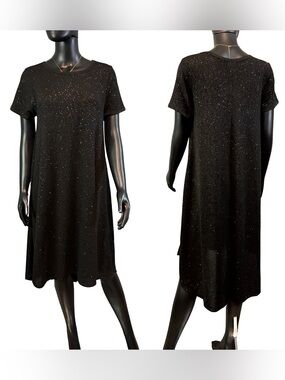 LuLaRoe Black Sparkle Midi Dress